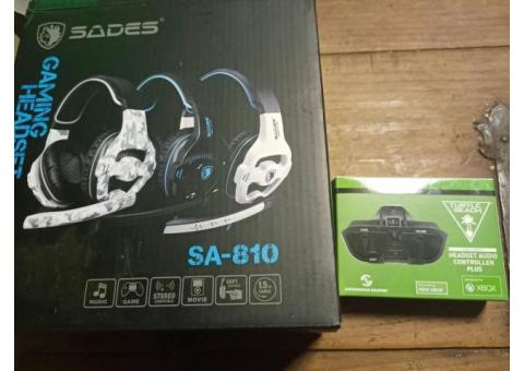 Sades Headset for Xbox One or PC, comes with Xbox Controller Adapter